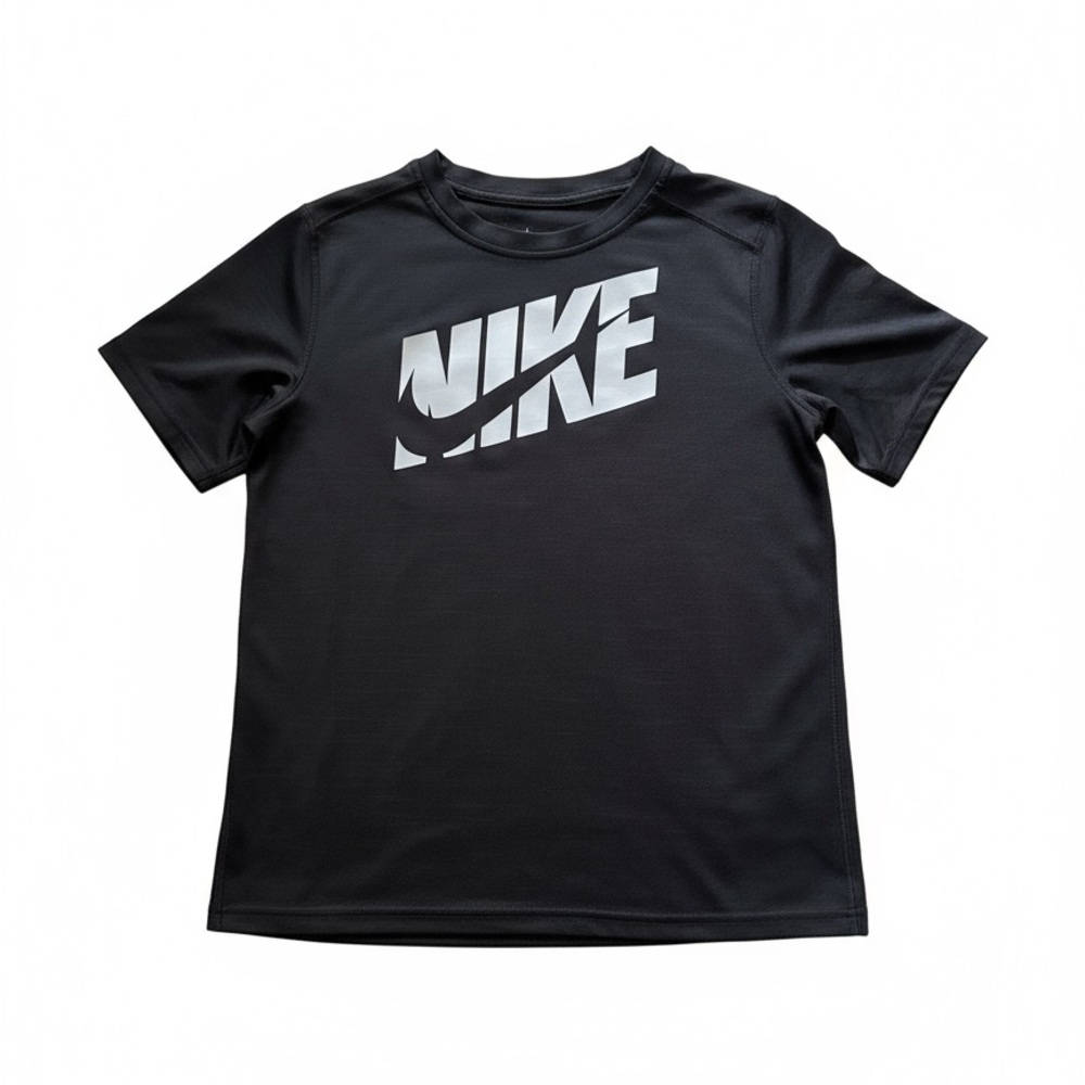 Nike Black Tee with White Swoosh youth xl
